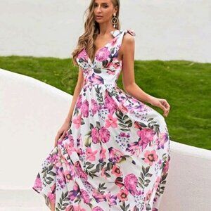 MULTICOLOR Boho floral maxi dress MISSORD